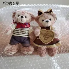 ダッフィー　&　シェリーメイ　ぬいぐるみバッジ