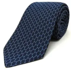 エルメス ネクタイ ダンシングH ネイビー 外箱有 未使用品！(05026)