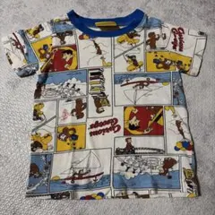おさるのジョージ 総柄 Tシャツ 90cm