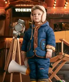 【防水】ネイビー中綿パンツ 130cm