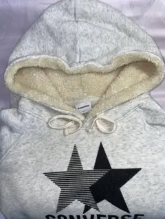 CONVERSE ホワイトフード付きパーカー