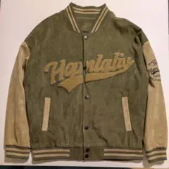 オリーブグリーン スエード風 スタジャン