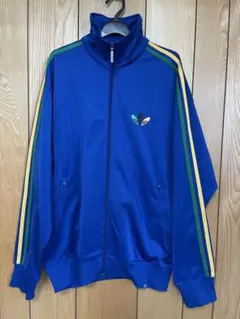 adidas 青 トラックジャケット　メンズXOサイズ