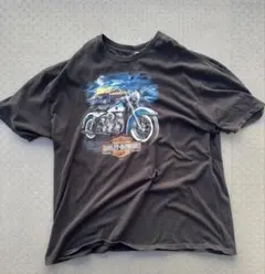 ハーレーダビッドソン プリントTシャツ 両面 アニマル 狼 黒 4XL 7779