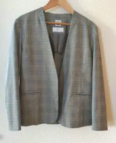 index ノーカラージャケット Mサイズ チェック柄