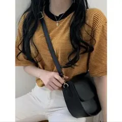 VIVID LADY ボーダー 半袖 Tシャツ イエロー ブラックのサムネイル