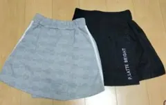 ピンクラテ 　160cm スカート スカパン2枚セット　チェック　黒　グレー