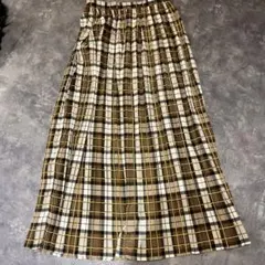 PAGEBOY プリーツ チェック柄 ロングスカート　フリーサイズ