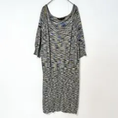 BCBG MAXAZRIA シルク混七分袖ワンピース ドレープ 着物スリーブ Mのサムネイル