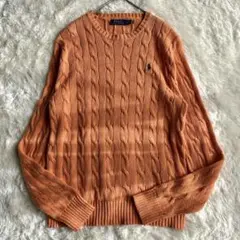 POLO RALPH LAUREN ケーブルニット　セーター　オレンジ　XS