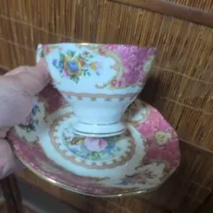 ティーカップ＆ソーサー 花柄 ピンク