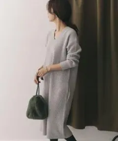 URBAN RESEARCH DOORSハミルトンウールVネックニットワンピース