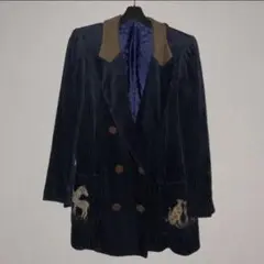 古着　vintage ダブル　テーラードジャケット　コーデュロイ  バイカラー