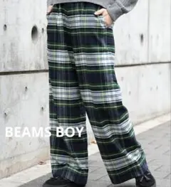 未使用　BEAMS BOY ビームスボーイ　タータン チェックパンツ フリー