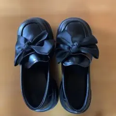 リボン厚底　ローファー