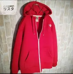 【ビックシルエット】ノースフェイス　フードパーカー　赤　Ｌ　男女OK