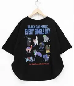 スカラーscolar 162655：ブラックキャットマジック柄 接触冷感Tシャツのサムネイル