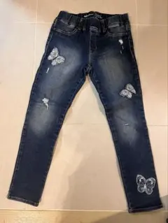 GAP Kids 10歳 蝶刺繍 ジーンズパンツ