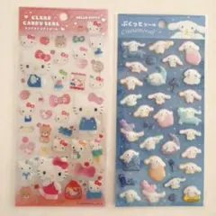 【送料無料】　ハローキティ　シナモロール クリアキャンディシール　ぷくっとシール