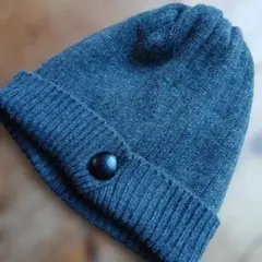 ダークグレー リブ編みニット帽 Mサイズ