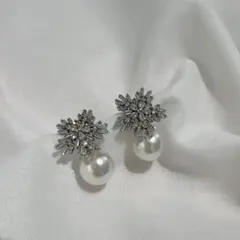 結婚式　ウェディング　ブライダル　キュービック　ジルコニア　ピアス　シルバー