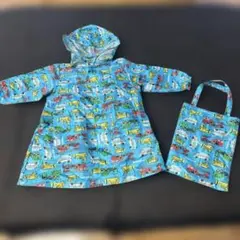 レインコート 車両柄 Sサイズ　ポーチ付き