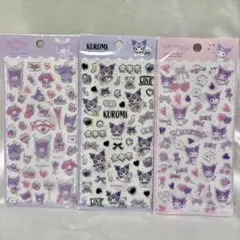 3枚set！！【クロミ】クリア立体シール✨ステッカー✨サンリオ