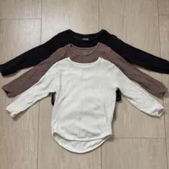 monmimi 長袖カットソー 3色セット　ワッフル