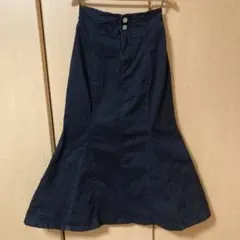 ハニーズ ブラック マーメイド/フレア コットンロングスカート　M