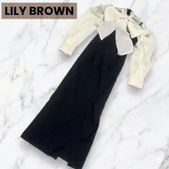 LILY BROWN ボウタイ ブラウスセットキャミワンピース パフスリーブ