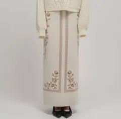 SCARF MOTIF KNIT SKIRT