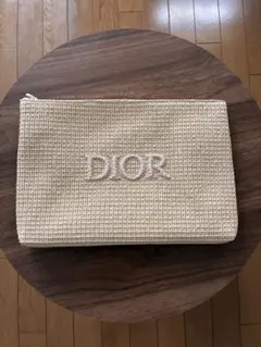 Dior ロゴ刺繍 ベージュ ポーチ