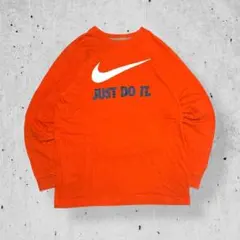 NIKEナイキビッグロゴロンT長袖カットソーTシャツオレンジボーイズL古着S相当のサムネイル