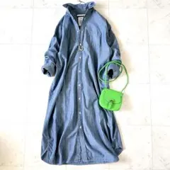極美品＊フレームワーク ダンガリーシャツワンピース デニムワンピース ゆったり