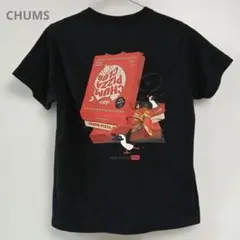 CHUMS チャムス Tシャツ チャムス ピザボックス Tシャツ　黒のサムネイル