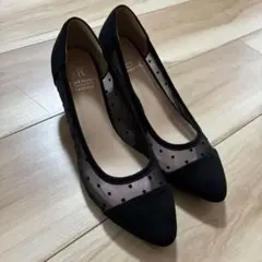 ROPE PICNIC ブラックドット　メッシュ　パンプス 　ロペピクニック 黒