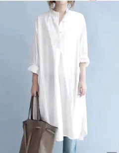 SHEIN☆シンプル白シャツワンピ