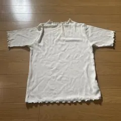 GIOR 半袖 リブカットソー ホワイト F