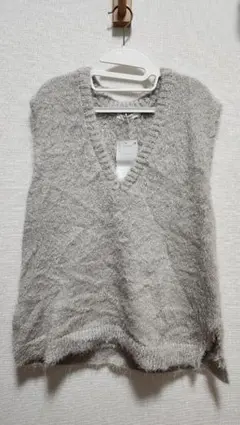 Discoat ラメフェザーヤーンベスト グレー F