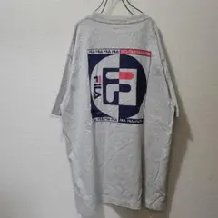 フィラ プリントTシャツ 灰 両面 ビッグロゴ ITALY 90sビンテージ