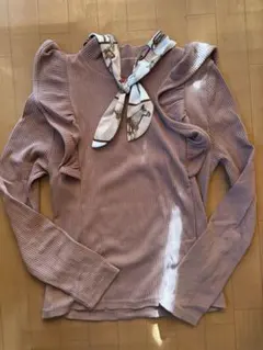 GRL フリルリブニット L