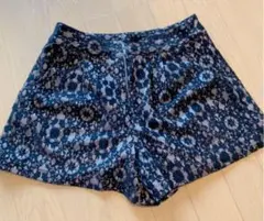 花柄 ショートパンツ　黒　レース