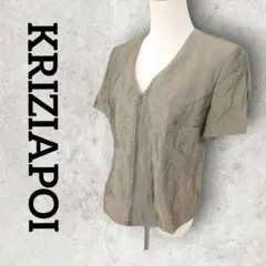 KRIZIAPOI 半袖 ジップアップシャツ トップス レディース (44) M