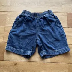 ダークブルー ハーフパンツ ゴムウエスト