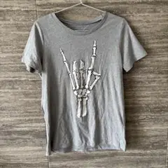 GRAYSON THE LABEL◎ロックオンTシャツグレー　ガイコツ　美品