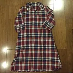 値下げ 無印 チェック チェニック シャツ ワンピ  M