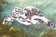 原画 鳳カメレオン 動物画 絵画 アクリル画 現代アート 細密画 一点物