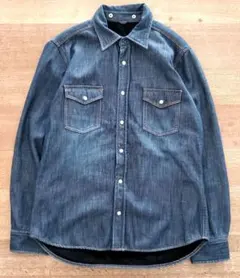 ⭐年末大処分セール⭐クロッシー 厚手 ダークデニムシャツ ＬＬサイズ 綿100%