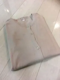 美品　ユニクロ　UNIQLO スーピマコットンクルーネックカーディガン　ベージュ