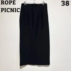 ROPE PICNIC ロングスカート 黒 ブラック 38 ウエストゴム ラメ
